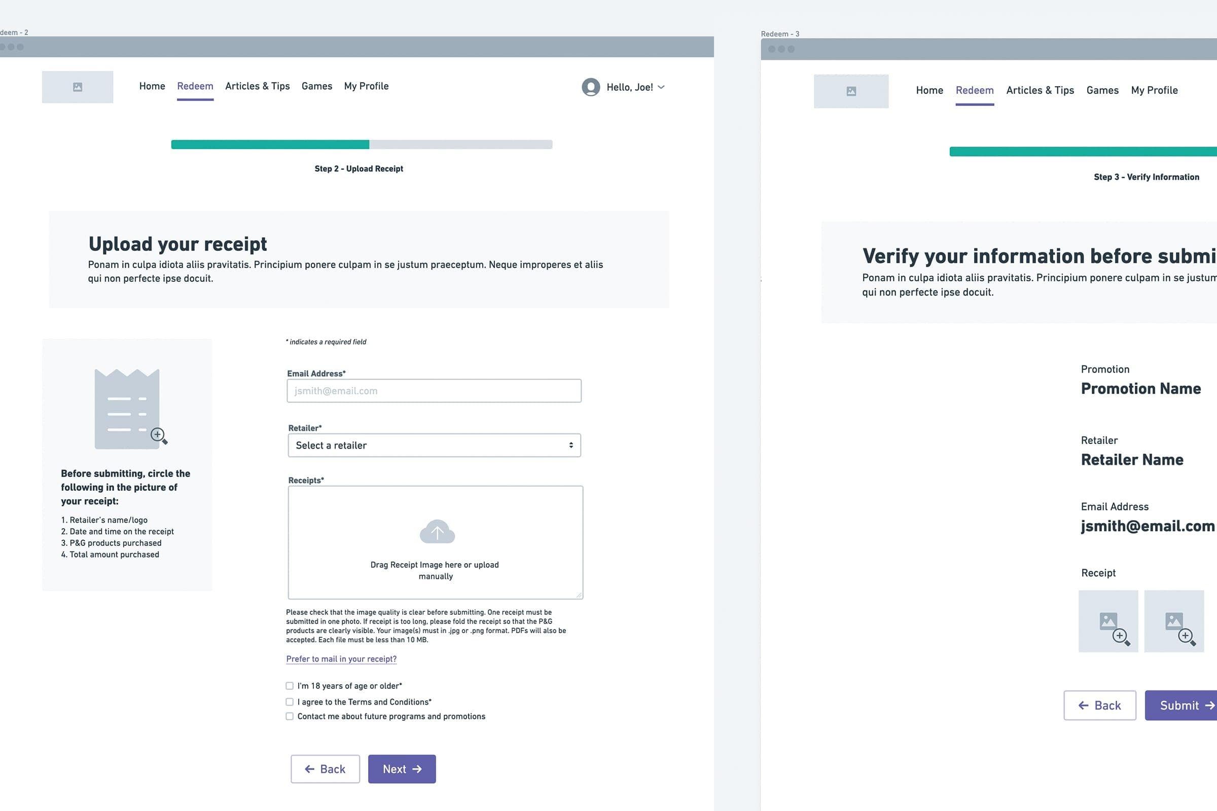 Exploration of new receipt verification upload flow